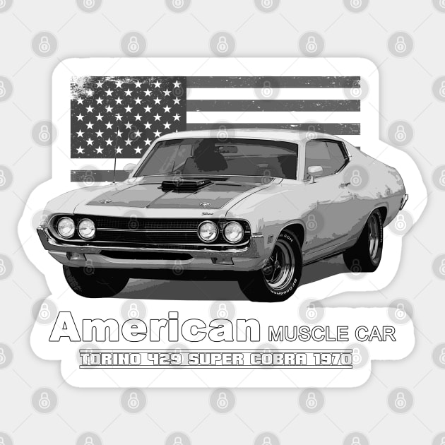 Torino 429 Super Cobra American Muscle Car 60s 70s Old is Gold Sticker by Jose Luiz Filho